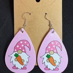 Pink Gnome Earrings for Kids